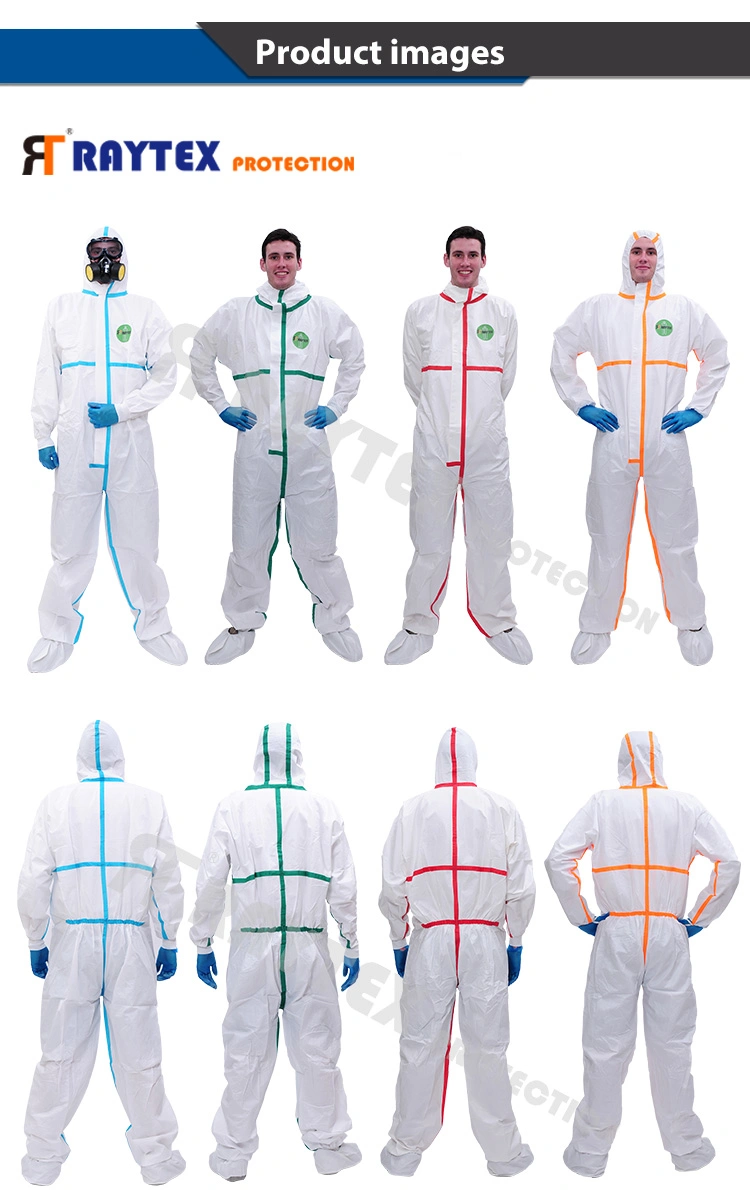 White Polypropylene Nonwoven Type 4/5/6 Waterproof Safety Non Woven SMS Microporous Protection PPE Suit Disposable Coverall